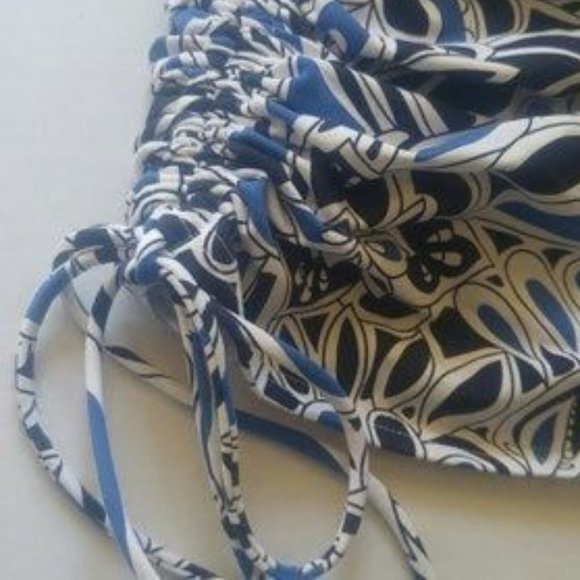 Lands 'End Blue & White Ruched Sides Ties - Picture 7 of 8